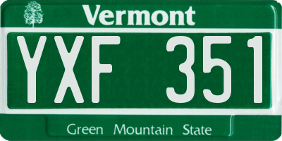 VT license plate YXF351