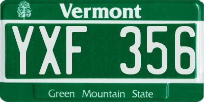 VT license plate YXF356