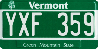 VT license plate YXF359