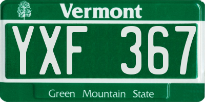 VT license plate YXF367