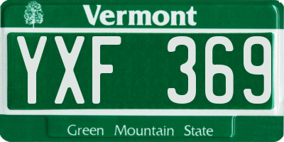 VT license plate YXF369
