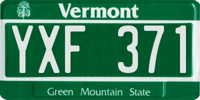 VT license plate YXF371
