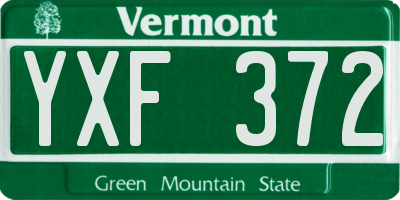 VT license plate YXF372
