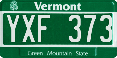 VT license plate YXF373