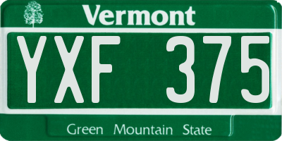 VT license plate YXF375