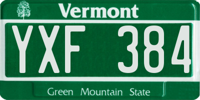 VT license plate YXF384