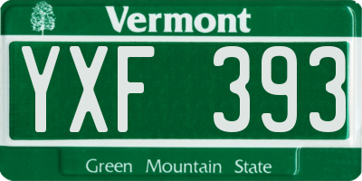 VT license plate YXF393