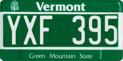 VT license plate YXF395