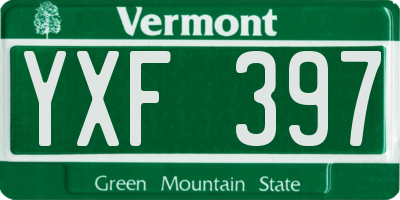 VT license plate YXF397