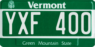 VT license plate YXF400