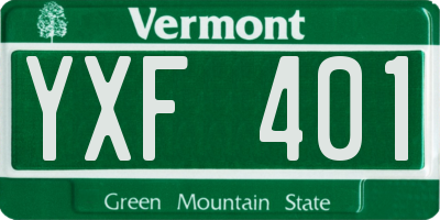 VT license plate YXF401