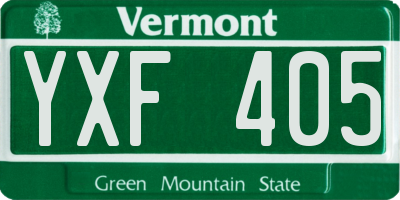 VT license plate YXF405