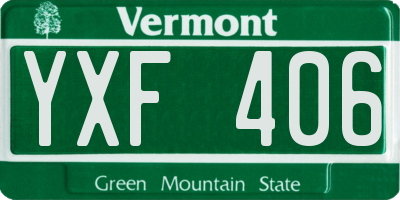 VT license plate YXF406