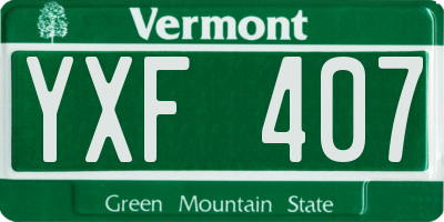 VT license plate YXF407
