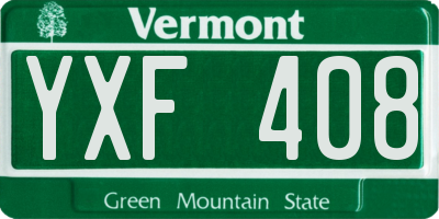 VT license plate YXF408