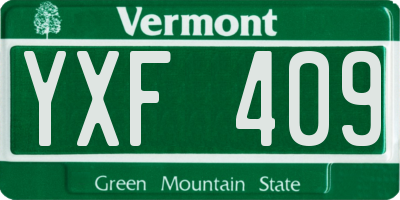 VT license plate YXF409