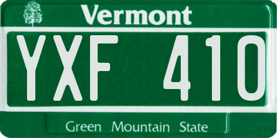 VT license plate YXF410