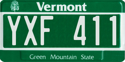 VT license plate YXF411