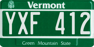 VT license plate YXF412
