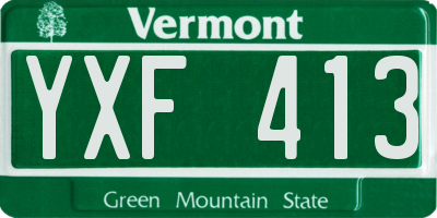 VT license plate YXF413