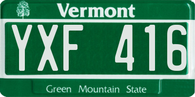 VT license plate YXF416
