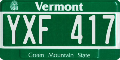 VT license plate YXF417