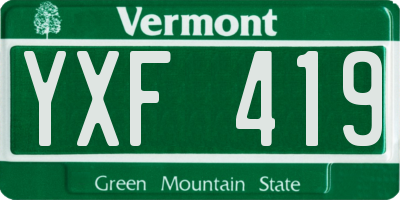VT license plate YXF419