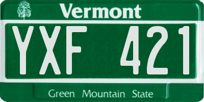 VT license plate YXF421