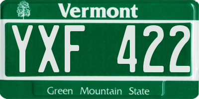 VT license plate YXF422