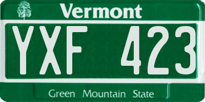VT license plate YXF423