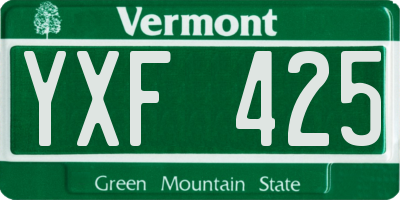 VT license plate YXF425