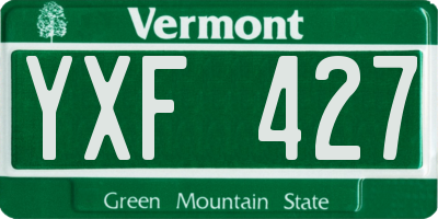 VT license plate YXF427