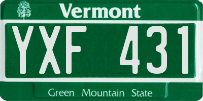VT license plate YXF431