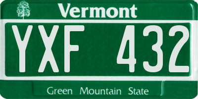 VT license plate YXF432