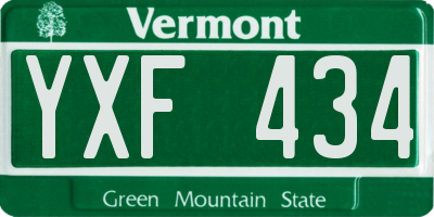 VT license plate YXF434