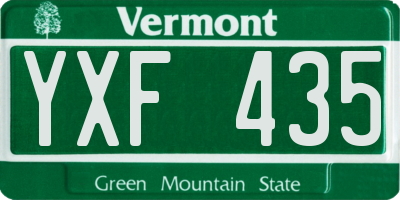 VT license plate YXF435