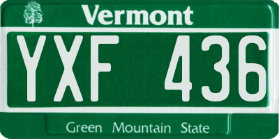 VT license plate YXF436