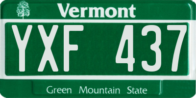 VT license plate YXF437