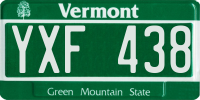 VT license plate YXF438