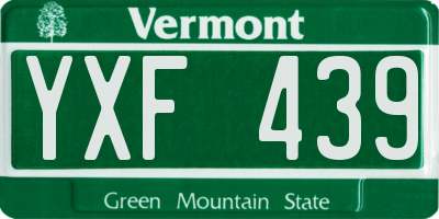 VT license plate YXF439