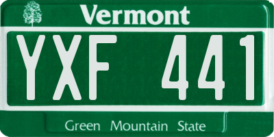 VT license plate YXF441