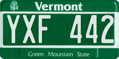 VT license plate YXF442
