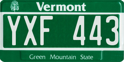VT license plate YXF443