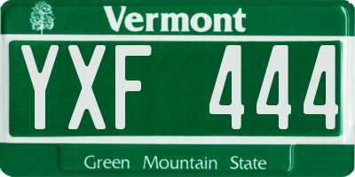 VT license plate YXF444