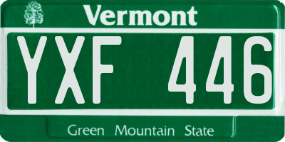 VT license plate YXF446