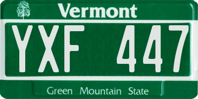 VT license plate YXF447