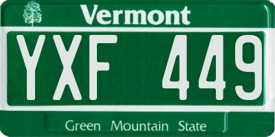 VT license plate YXF449
