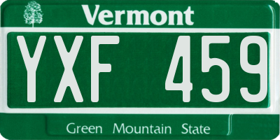 VT license plate YXF459