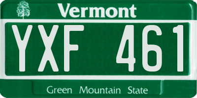 VT license plate YXF461