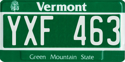 VT license plate YXF463